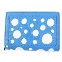極美品◎LOUIS VUITTON ルイヴィトン 草間彌生 LV×YK M82104 ポルトフォイユ・クレア ブルーブラン モノグラム・アンプラント レザー インフィニティドット 二つ折り財布 保存袋付き フランス製 レディース【中古】(4)