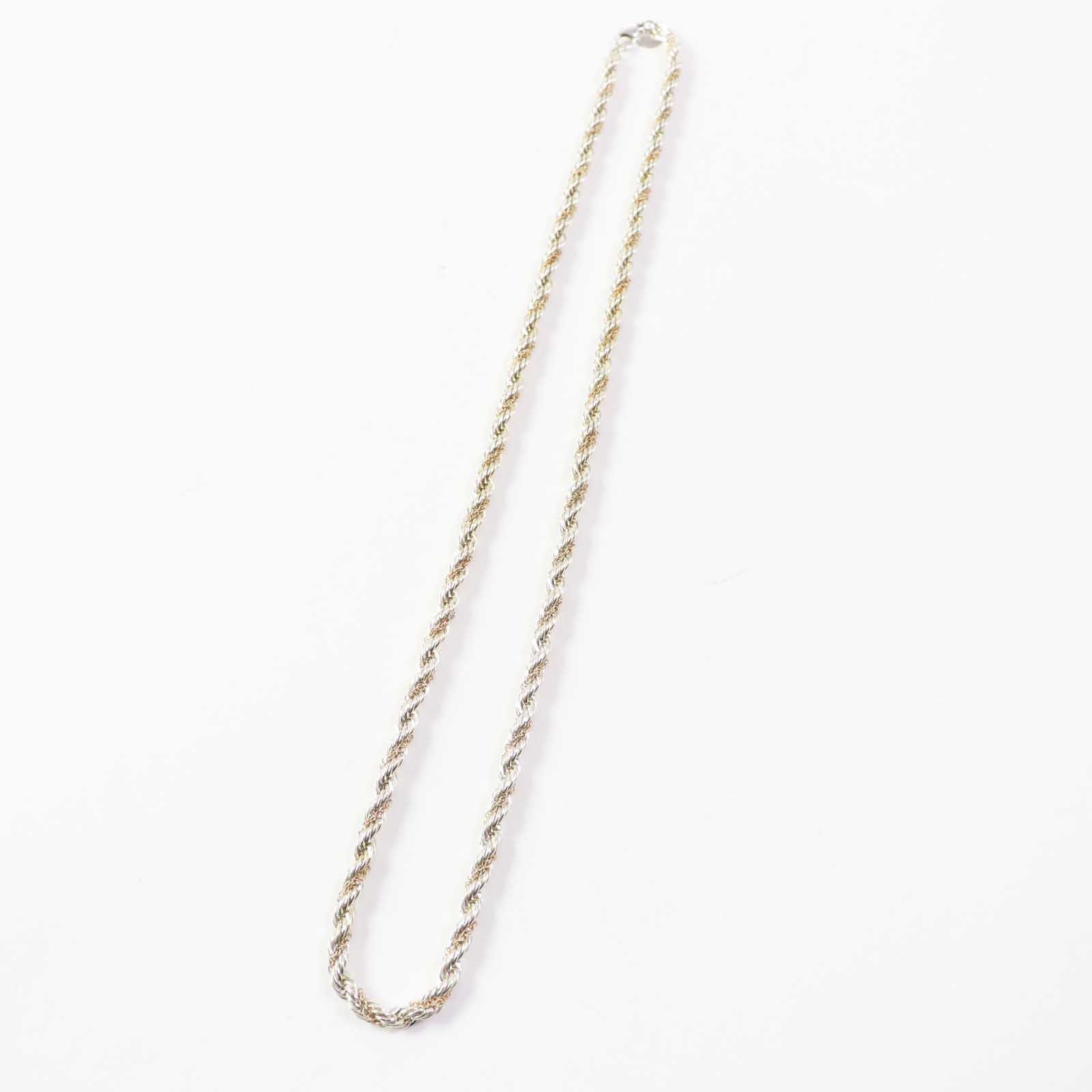 美品◎TIFFANY&Co. ティファニー ツイストネックレス コンビ AG925 K14 ゴールド シルバー 箱・保存袋付き 重量50.3g メンズ【中古】のサムネイル