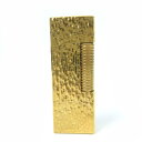 外装良品☆Dunhill ダンヒル スクエア 総柄 ローラー式 ガス ライター ゴールド ケース付き スイス製 メンズ 着火不可【中古】