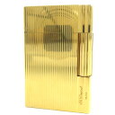 良品△Dupont デュポン ギャッツビー ストライプ柄 ロゴ刻印 スクエア型 ローラー式 ガスライター 喫煙グッズ ゴールド フランス製 メンズ 着火確認済み...