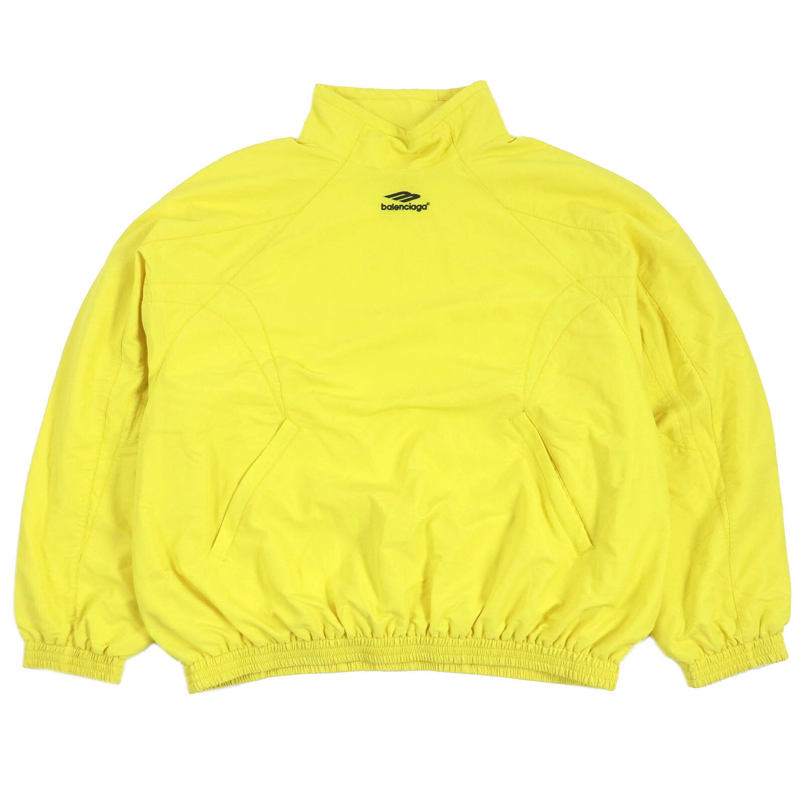 美品□BALENCIAGA バレンシアガ 22AW 720153 3B スポーツアイコン プルオーバー トラックスーツジャケット イエロー L イタリア製 正規品 メンズ【中古】