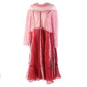 極美品◎VALENTINO ヴァレンティノ 17AW NBOVAFU5311 ランウェイ着 総レース 長袖 ロングドレス ピンク レッド 42 イタリア製 正規...