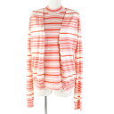 未使用品◎JIL SANDER ジルサンダー JSCO754026 JSCO754027 カシミヤ シルク ボーダー柄 アンサンブル オレンジ ホワイト 34/34 イタリア製 レディース【中古】