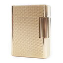 外装美品●Dupont デュポン ライン1 ショート 総柄 ローラー式 喫煙グッズ ガスライター ピンクゴールド フランス製 メンズ 着火不可【中古】