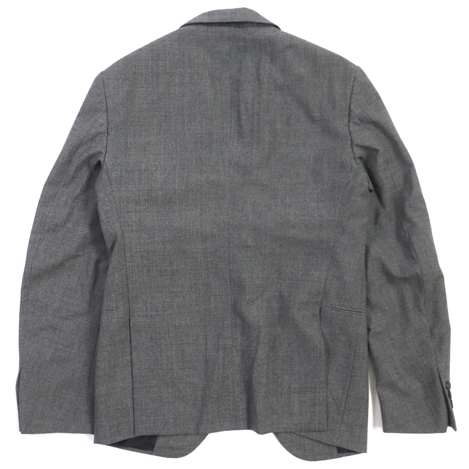 美品▼LOUIS VUITTON ルイヴィトン PONT NEUF FIT ウール100% ロゴ入りボタン シングルスーツ 上下セットアップ グレー 48 イタリア製 正規品 メンズ【中古】