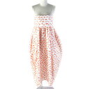 極美品△CECILIE BAHNSEN セシリーバンセン JILLY DRESS 花柄 フィルクーペドレス ノースリーブワンピース オレンジ ホワイト UK14...
