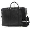 未使用品▼GUCCI グッチ 658573 ジャンボGG 2WAY ブリーフケース レザー ビジネスバッグ ブラック シルバー金具 保存袋付き イタリア製 メン...