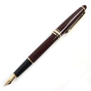 良品△MONTBLANC モンブラン マイスターシュテュック クラシック ペン先14K Mニブ ホワイトスター 万年筆 ボルドー ゴールド ドイツ製 メンズ【中...