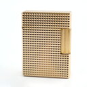 外装極美品○Dupont デュポン ライン1 ショート ダイヤモンドヘッド スクエアフォルム ローラー式 喫煙グッズ ガスライター ピンクゴールド フランス製 ...