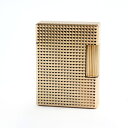 外装極美品○Dupont デュポン ライン1 ショート ダイヤモンドヘッド スクエアフォルム ローラー式 喫煙グッズ ガスライター ピンクゴールド フランス製 ...