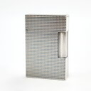 外装極美品○Dupont デュポン ライン2 ショート マイクロダイヤモンドヘッド スクエアフォルム ローラー式 喫煙グッズ ガスライター シルバー フランス製...
