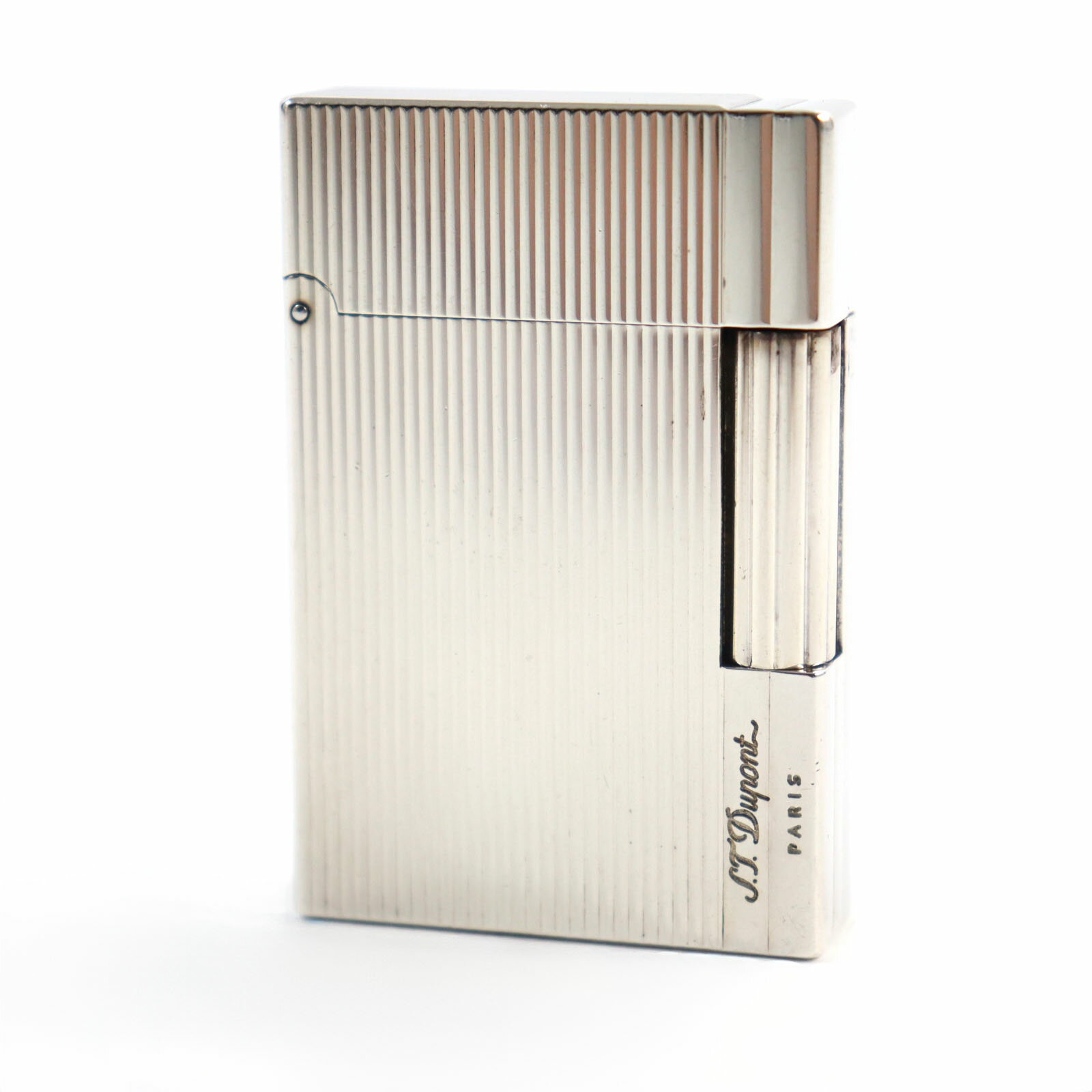 外装美品○Dupont デュポン ギャッツビー ストライプ柄 スクエアフォルム ローラー式 喫煙グッズ ガスライター シルバー フランス製 メンズ レディース ...
