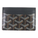 未使用品□GOYARD ゴヤール APM107-01 サンシュルピス ヘリンボーン レザー 名刺入れ カードケース ブラック 箱付き フランス製 メンズ【中古】