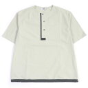 未使用品□HERMES エルメス 23SS コットン ハーフボタン ショートスリーブ 半袖Tシャツ カットソー ライトグリーン 43 フランス製 正規品 メンズ...