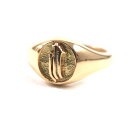極美品▼CHROME HEARTS クロムハーツ シグネット リングミニ リング・指輪 22K ゴールド 12号相当 保存袋付き 重量10.34g メンズ【中古...