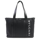 極美品▼BVLGARI ブルガリ FRAGMENT フラグメント 290777 ロゴプリント レザー トートバッグ ブラック 保存袋付き イタリア製 メンズ【中古】(4)