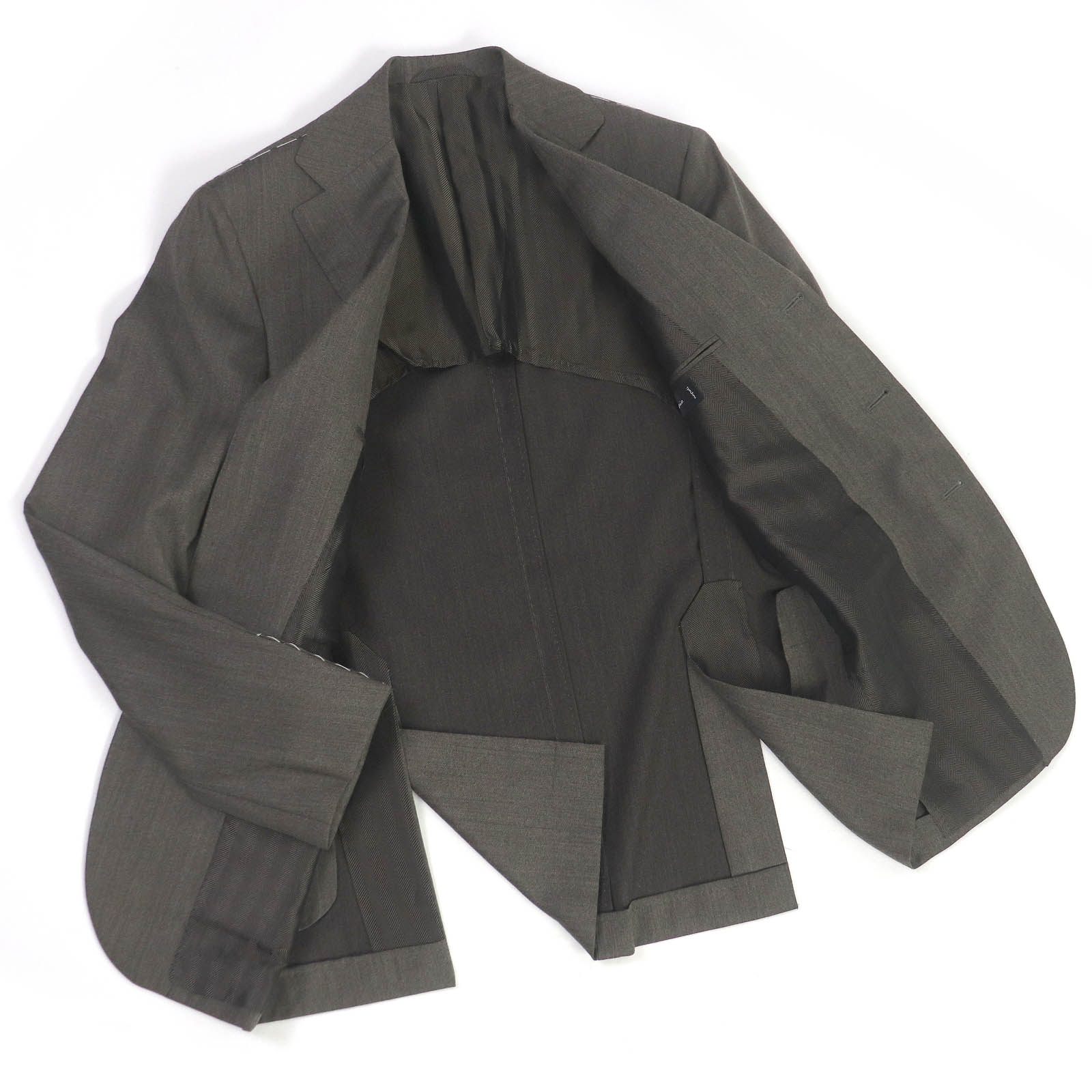 未使用品□Sartorio サルトリオ ウール100％ シングルスーツ ブレザー スラックス セットアップ ブラウン系 44 イタリア製 正規品 メンズ【中古】