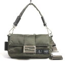 未使用品▼FENDI フェンディ PORTER ポーター 7AS138 バケット ミニ フォンケース 2WAY ナイロン レザー ボディバッグ グレー系 保存袋...