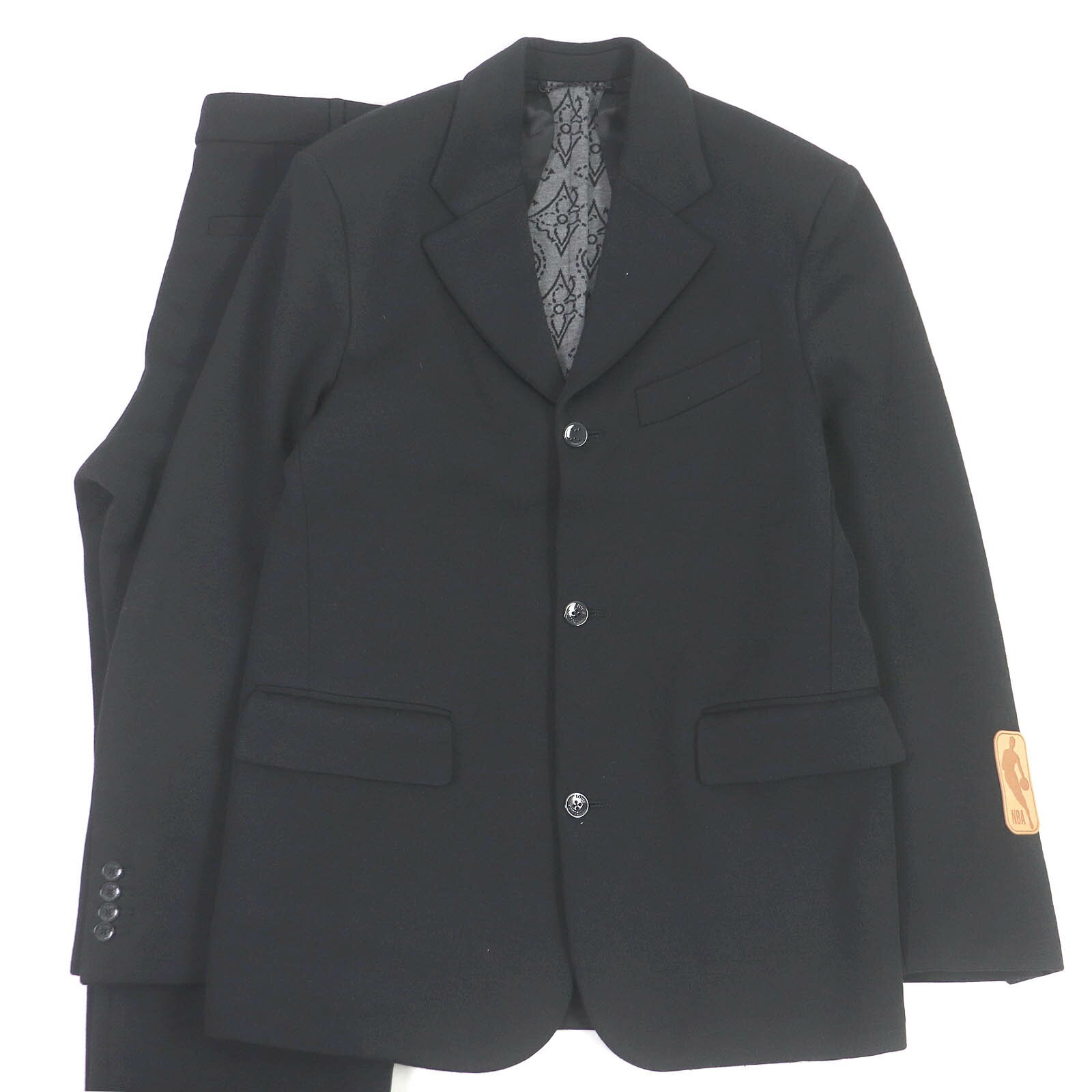 極美品□LOUIS VUITTON ルイヴィトン 21AW NBA コラボ ロゴパッチ テーラードジャケット スポーティートラウザーズ スーツ セットアップ ブ...