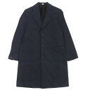 【ドンドン見直し】極美品▼FENDI フェンディ 2021年製 FF0652 ロゴ入りボタン デニム シングル チェスターコート インディゴ 46 ハンガー・ガ...