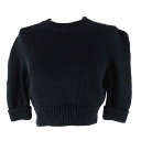 極美品◎CHANEL シャネル 22S P72760 ラインストーン ココマークボタン付き クロップド丈 半袖ニット ブラック 36 イタリア製 正規品 レディース【中古】
