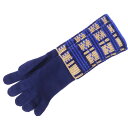 極美品◎HERMES エルメス GANTS FEMME SLALOM MAILLE カシミヤ100% ロング ニットグローブ/手袋 ネイビー ブラウン ブルー ...