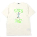 極美品▼DIOR ディオール オム 24SS 483J635A0817 Bobby コットン ナイロン ロゴ ダメージ加工 リラックスフィット クルーネック ショートスリーブ 半袖Tシャツ クリーム M イタリア製 正規品 メンズ【中古】