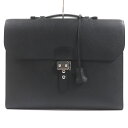 未使用品▼HERMES エルメス サックアデペッシュ ライト 1-37 シルバー金具 ヴォーエプソン レザー ブリーフケース ブラック Y刻印 フランス製 メン...