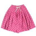 美品△GUCCI グッチ 550599 GGテクニカルジャージー サイドライン バミューダパンツ ショートパンツ ピンク レッド S イタリア製 正規品 レディ...
