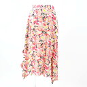 極美品◎Stella McCartney ステラマッカートニー 21SS 602927 シルク100% フローラルプリント ロング フレアスカート ピンク系 3...