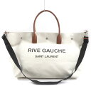 極美品▼SAINT LAURENT PARIS サンローランパリ 685543 リヴゴーシュ マキシ 2WAY ショッピングバッグ キャンバス レザー トートバ...