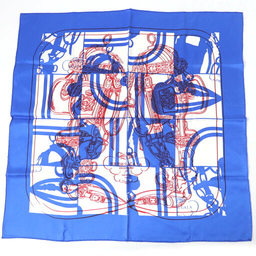 極美品☆HERMES エルメス カレ70 カレジェアン BRIDES de GALA 式典用馬勒 シルク100% スカーフ ブルー系 フランス製 レディース【中古】 極美品☆HERMES エルメス カレ70 カレジェアン BRIDES de GALA 式典用馬勒 シルク100% スカーフ ブルー系 フランス製 レディース【中古】