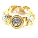 美品▼Gianni Versace ジャンニヴェルサーチ ヴィンテージ メデューサ メダルチェーン ブレスレット ゴールド シルバー イタリア製 メンズ【中古】(4)