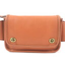 美品□COACH コーチ 70722 ターンロック オールレザー フラップ式 斜め掛け ウエストバッグ ボディバッグ ブラウン メンズオススメ◎【中古】