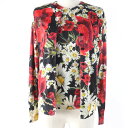 極美品☆DOLCE&GABBANA ドルチェ&ガッバーナ シルク100% フラワープリント ニット カーディガン ノースリーブ トップス アンサンブル マルチカラー カーディガン36 トップス38 イタリア製 正規品 レディース【中古】
