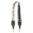 美品◎Christian Dior クリスチャンディオール S8558CTZQ エンブロイダリー キャンバス レザー ショルダーストラップ ブラック ベージュ ...