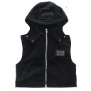 極美品○DOLCE&GABBANA ドルチェ&ガッバーナ G7101T コットン100% 黒タグ ロゴプレート付き フーデッド 中綿入り ベロア ショートベスト...