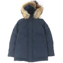美品□Pyrenex ピレネックス W19PJ3 ANNECY GABARDINE FUR アヌシー ファーフーデッド ダウンジャケット ネイビー XS 正規品 メンズ【中古】(4)