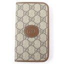 未使用品□GUCCI グッチ 760184 GGスプリーム iPhone15対応 レザーパイピング スマホケース iPhoneケース ブラウン 箱・保存袋付き ...