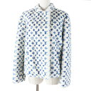 極美品◎LOUIS VUITTON ルイヴィトン 21AW ミンク モノグラム柄 ジャケット ホワイト ブルー 36 ハンガー・ガーメント付き フランス製 正規...