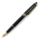 良品△MONTBLANC モンブラン マイスターシュテュック クラシック ペン先14K Fニブ ホワイトスター 万年筆 ブラック ゴールド ドイツ製 メンズ【中...