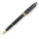 良品□MONTBLANC モンブラン ペン先14K マイスターシュテュック クラシック キャップ式 万年筆 ブラック ゴールド ドイツ製 メンズ【中古】