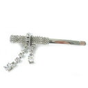 未使用品◎MIUMIU ミュウミュウ 5JF116 ラインストーン リボン METAL BOW ヘアピン/ヘアアクセサリー ACCIAIO CRYSTAL TU...