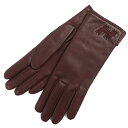 未使用品△HERMES エルメス Hロゴ ラムレザー グローブ 手袋 裏地カシミヤ100% ブラウン 6.5 箱付き フランス製 レディース オススメ◎【中古】
