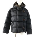 美品★LOUIS VUITTON ルイヴィトン 2023年製 1AAIJB ロングスリーブピローパッファージャケット フード付 モノグラム ダウンジャケット ブラック 38 イタリア製 正規品 レディース【中古】