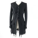 極美品◎CHANEL シャネル 22C P71826 ランウェイ着 ラインストーンココボタン イリディッセントツイード コート ブラック ラメ 34 フランス製...