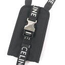 美品□CELINE セリーヌ 10J21 ロゴベルト付き トレッキング モバイルフォンホルダー スマホポーチ ブラック イタリア製 メンズ レディース【中古】