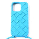 良品▼BOTTEGAVENETA ボッテガヴェネタ 733830 携帯ストラップ シリコンケース スマホケース スマホカバー iPhoneケース ブルー 14P...