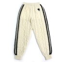 未使用品△GUCCI×adidas グッチ×アディダス 721504 トレフォイル スリーストライプス モヘア ニットパンツ アイボリー ブラック S イタリア...
