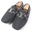 極美品□LOUIS VUITTON ルイヴィトン 2022年製 LV ホッケンハイムライン ダミエ LVロゴ金具 デニム レザー ドライビングシューズ インディ...